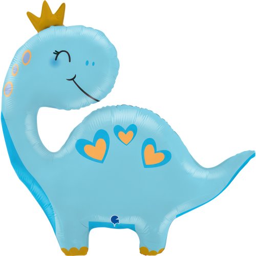 Helium INFLATED Blue Dino Shape