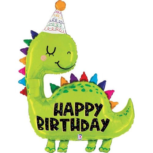 Helium INFLATED Dino Birthday Shape