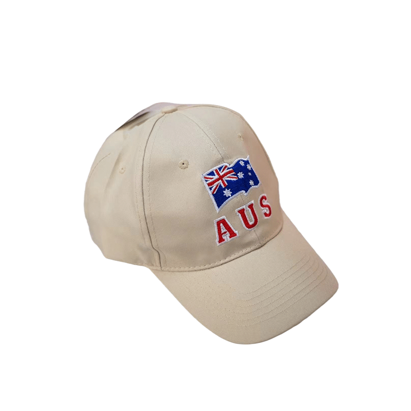 Australian Souvenir Cap Polyester - Aussie Sign Design/ Cream