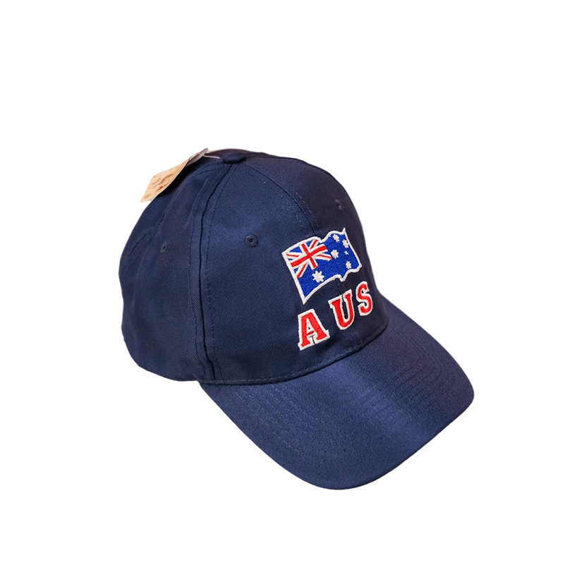 Australian Souvenir Cap Polyester - Aussie Sign Design/ Navy