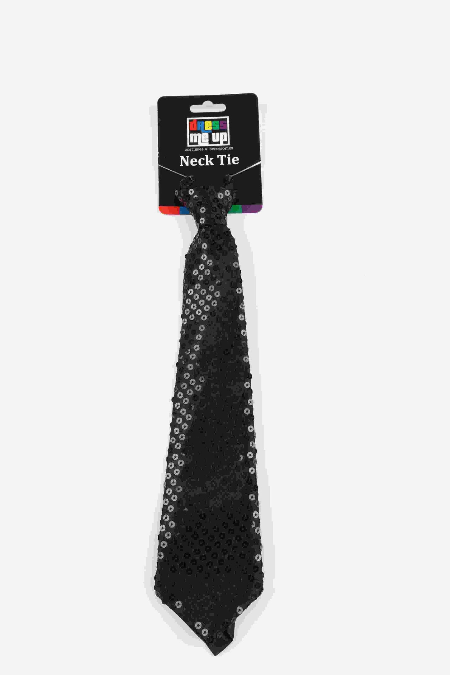 Black Sequin Neck Tie0