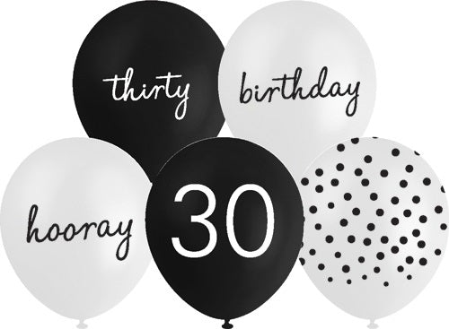Balloons Printed 30cm #30 Assorted (Pack of 10)