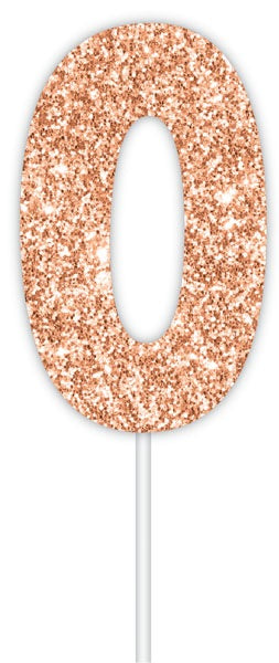 Cake Topper Rose Gold Num #0