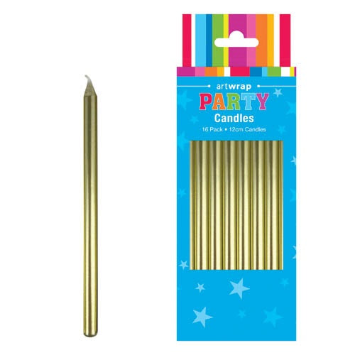 Candle 16Pk 12cm Gold