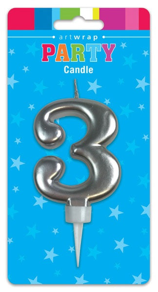 Candle Silver Num #3