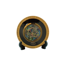 Ceramic Paua Shell Plate 24K Gold Edged - Kangaroo