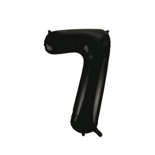 Helium INFLATED Black Number #7 Foil Balloon