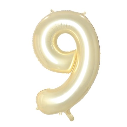 Helium INFLATED Luxe Gold Number #9 Foil Balloon