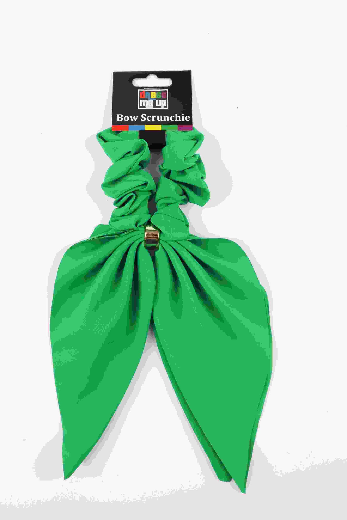 Green Tie In Bow Scrunchie