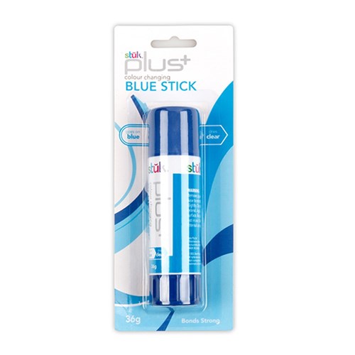 Glue Stick PVP 36g 1pk STUK PLUS Blue to Clear