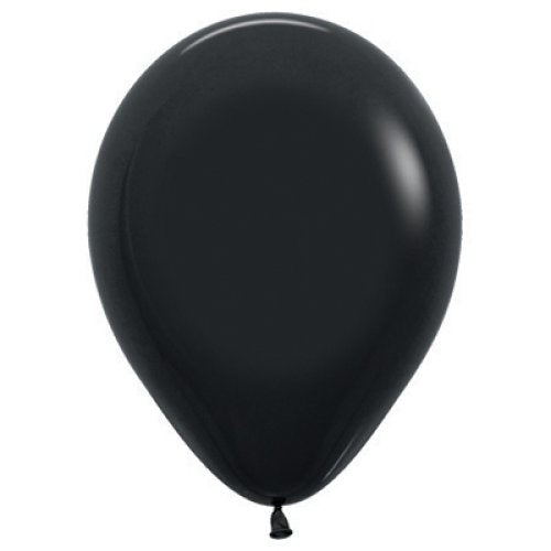 Helium INFLATED Black Latex Balloon
