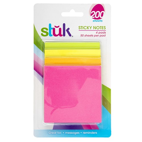Note Sticky 50 Sheets x 4pads Mixed Colours