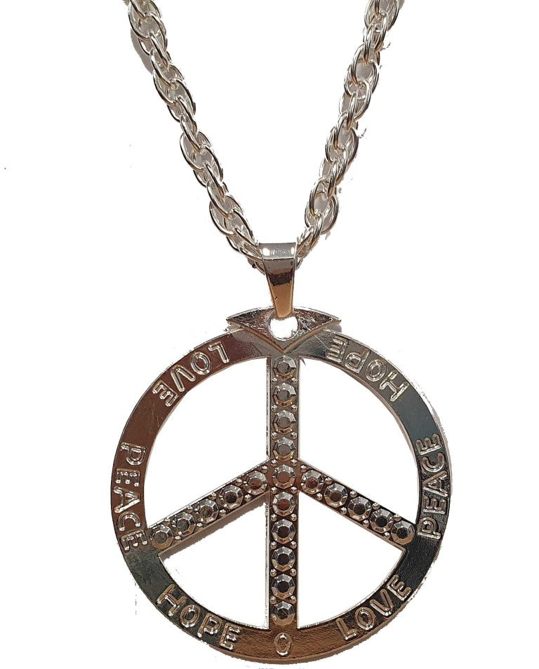 Peace Heavy Metal Silver Necklace