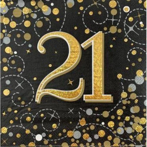 Sparkling Fizz Black Gold #21 Napkin / Serviettes