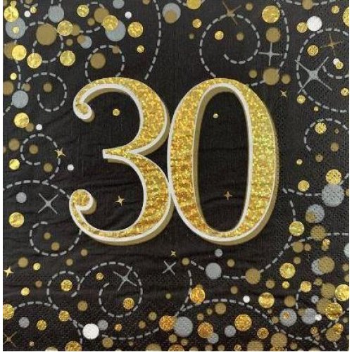 Sparkling Fizz Black Gold #30 Napkin / Serviettes