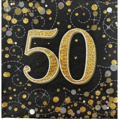 Sparkling Fizz Black Gold #50 Napkin / Serviettes