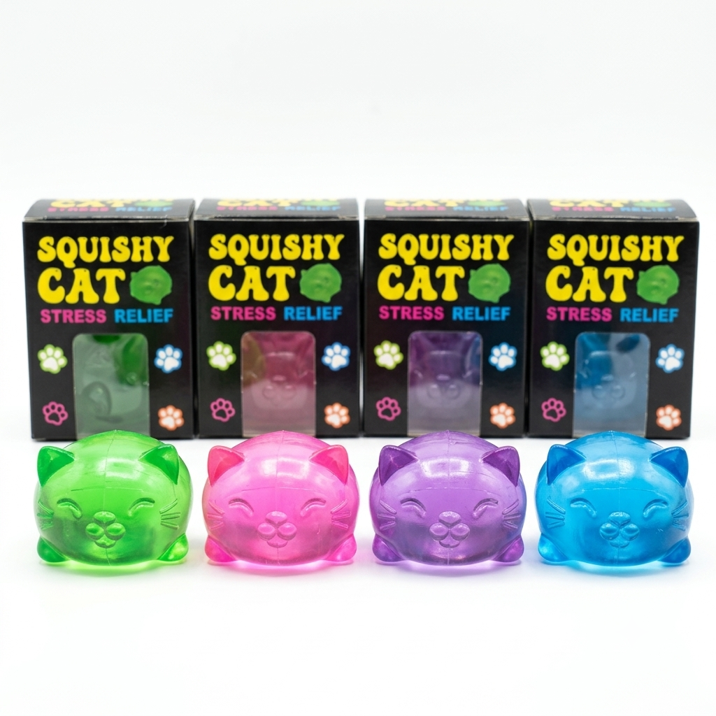 Squishy Cat — Translucent Gel Stress Relief Toy