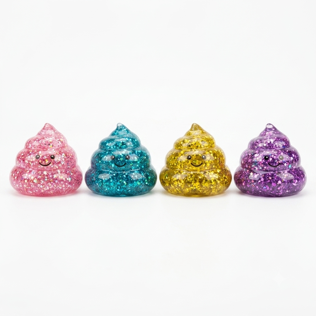 Glitter Poop Squishy — Sparkly Gel Fidget Toy