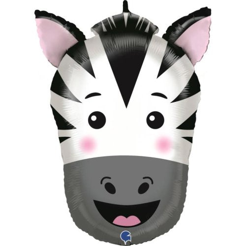 Helium INFLATED Zebra Head Shape