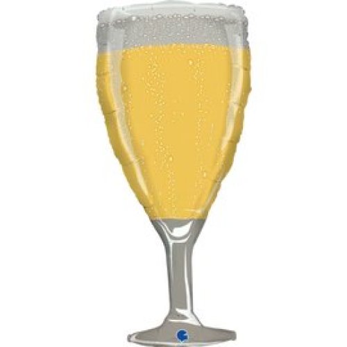 Helium INFLATED Champagne Glass Shape
