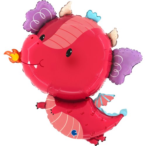 Helium INFLATED Funny Dragon Pink Shape