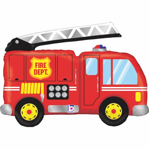 Helium INFLATED Firetruck Shape