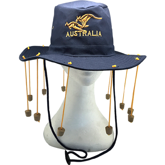Australian Souvenir Cork Slouch Hat Cotton - Navy Color