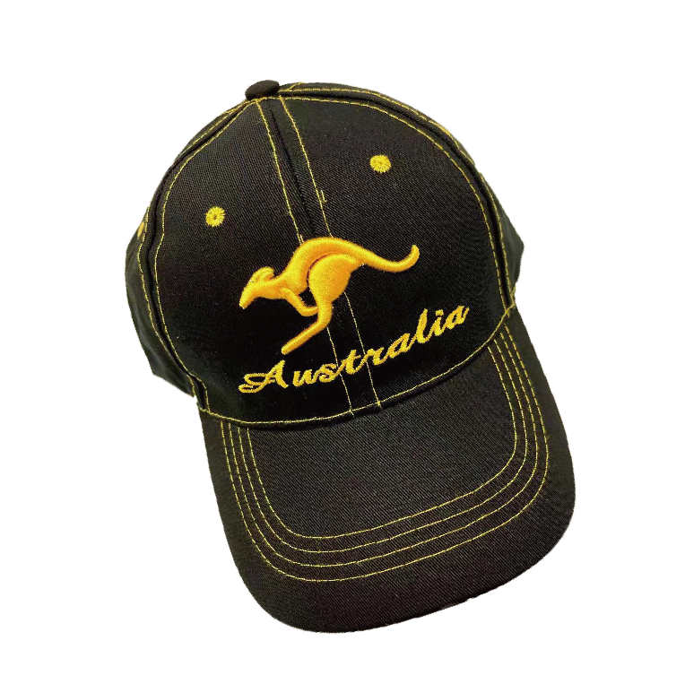 Australian Souvenir Cotton Cap - Black Color