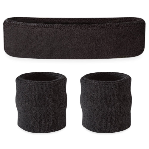 Black Sweatband 3Pk Set