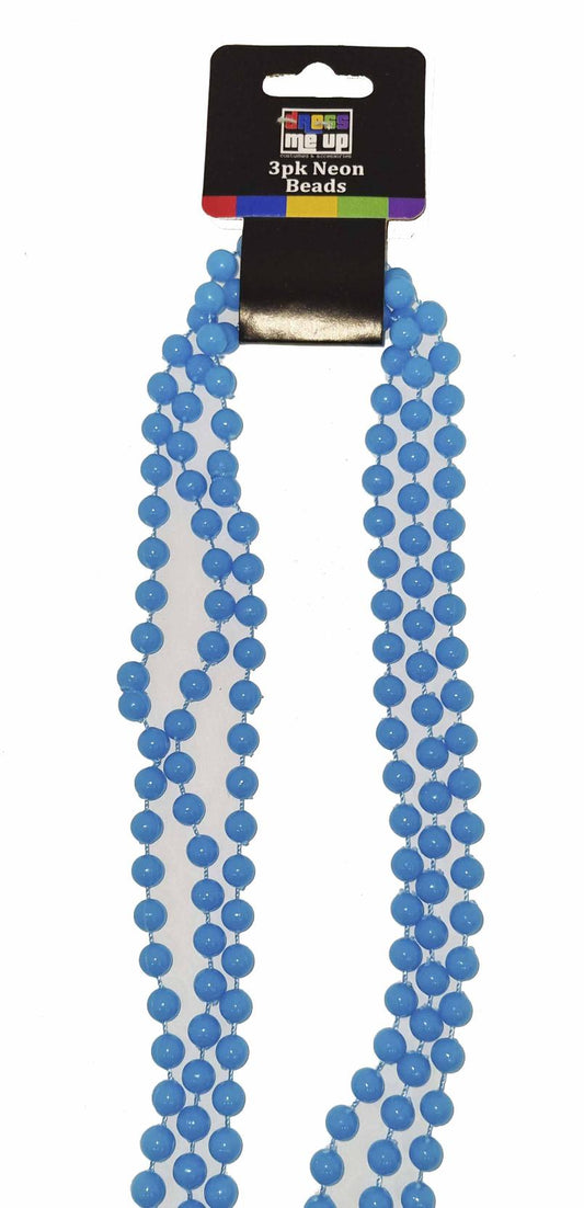 Blue 90'S Beads Necklace 3Pck