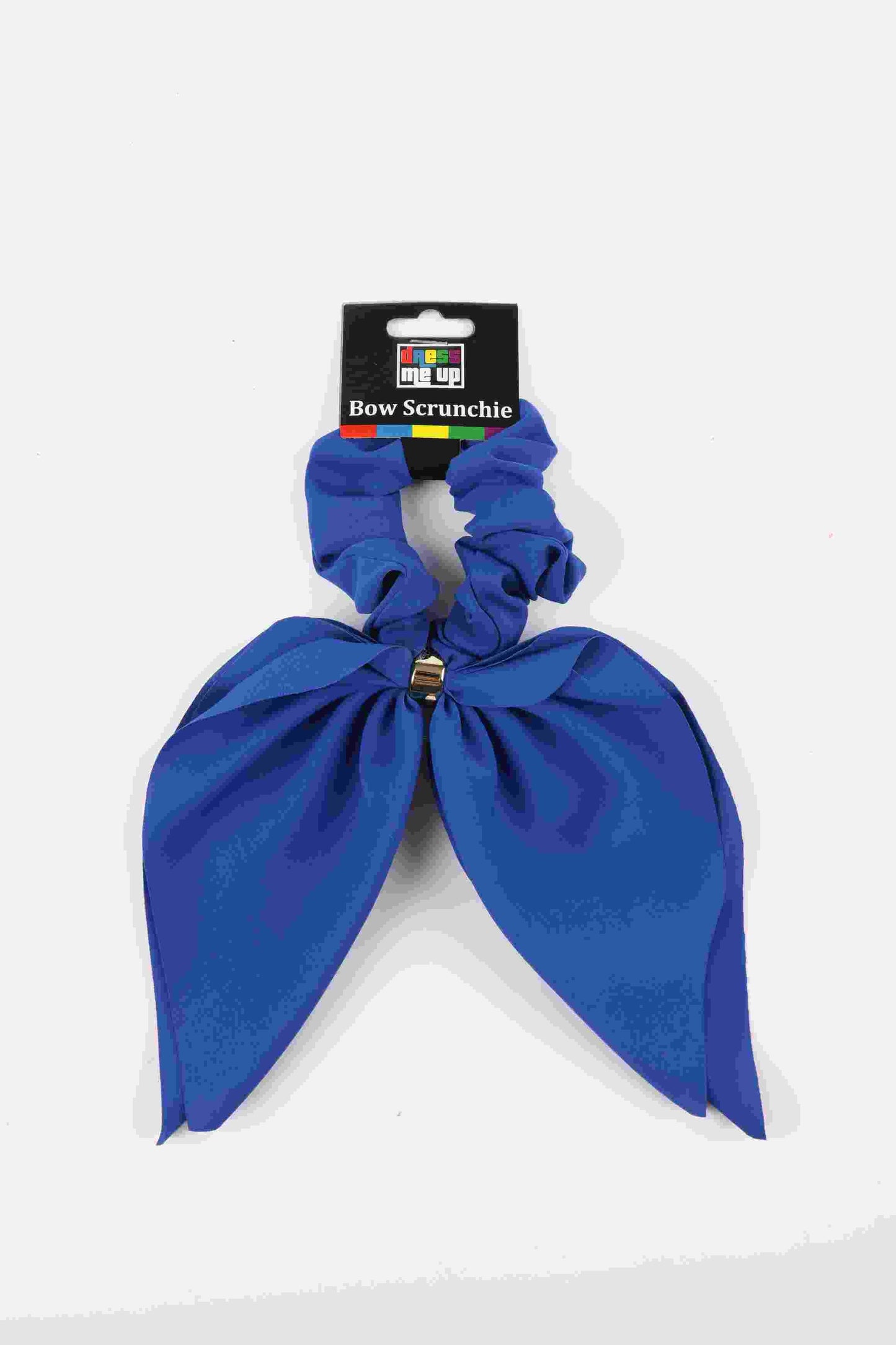 Blue Tie In Bow Scrunchie
