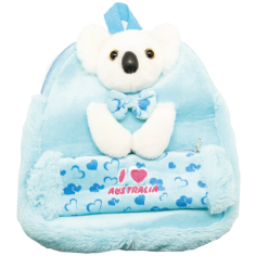 Backpack with pocket - Koala Blue