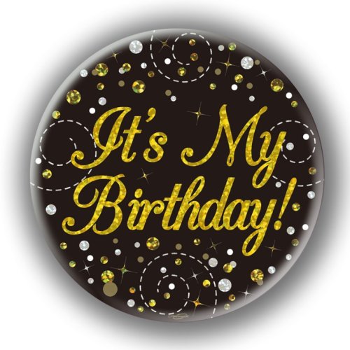 Sparkling Fizz Birthday Black/Gold Badge