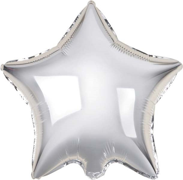 Balloons Foil 45cm Star Slvr