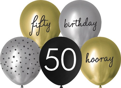 Balloons Printed 30cm #50 Assorted (Pack of 10)
