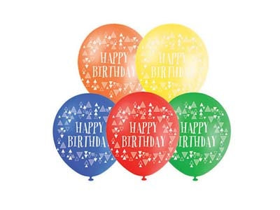 Balloons Printed 30cm Happy Bday (Pack of 10)