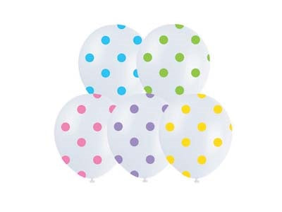 Balloons Printed 30cm Multi Spot (Pack of 10)