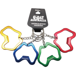 Bottle Opener Keyring Set - Map