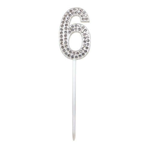 Cake Topper Diamante Num #6