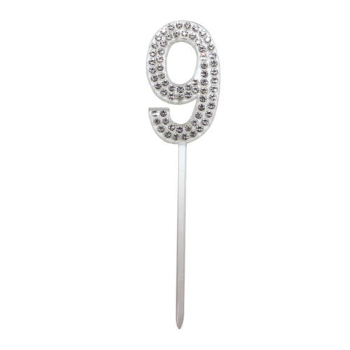 Cake Topper Diamante Num #9