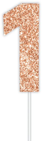 Cake Topper Rose Gold Num #1