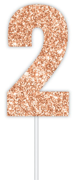 Cake Topper Rose Gold Num #2
