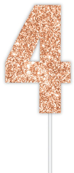 Cake Topper Rose Gold Num #4