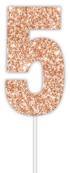 Cake Topper Rose Gold Num #5