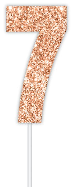 Cake Topper Rose Gold Num #7