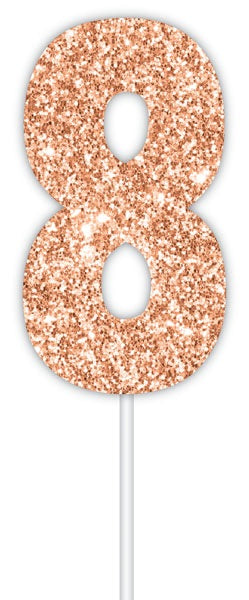 Cake Topper Rose Gold Num #8
