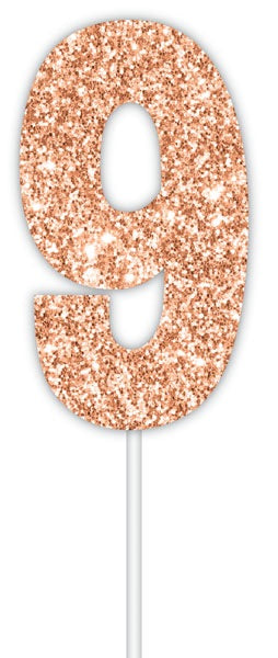 Cake Topper Rose Gold Num #9
