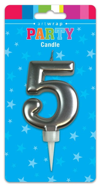Candle Silver Num #5