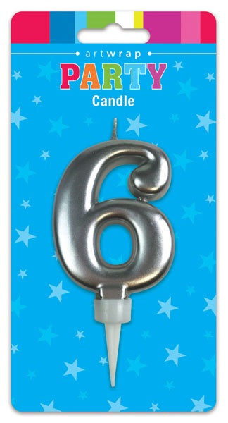 Candle Silver Num #6