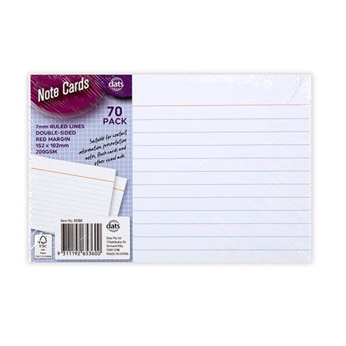 Cards Note Flash Index Ruled Mrgn 70pk